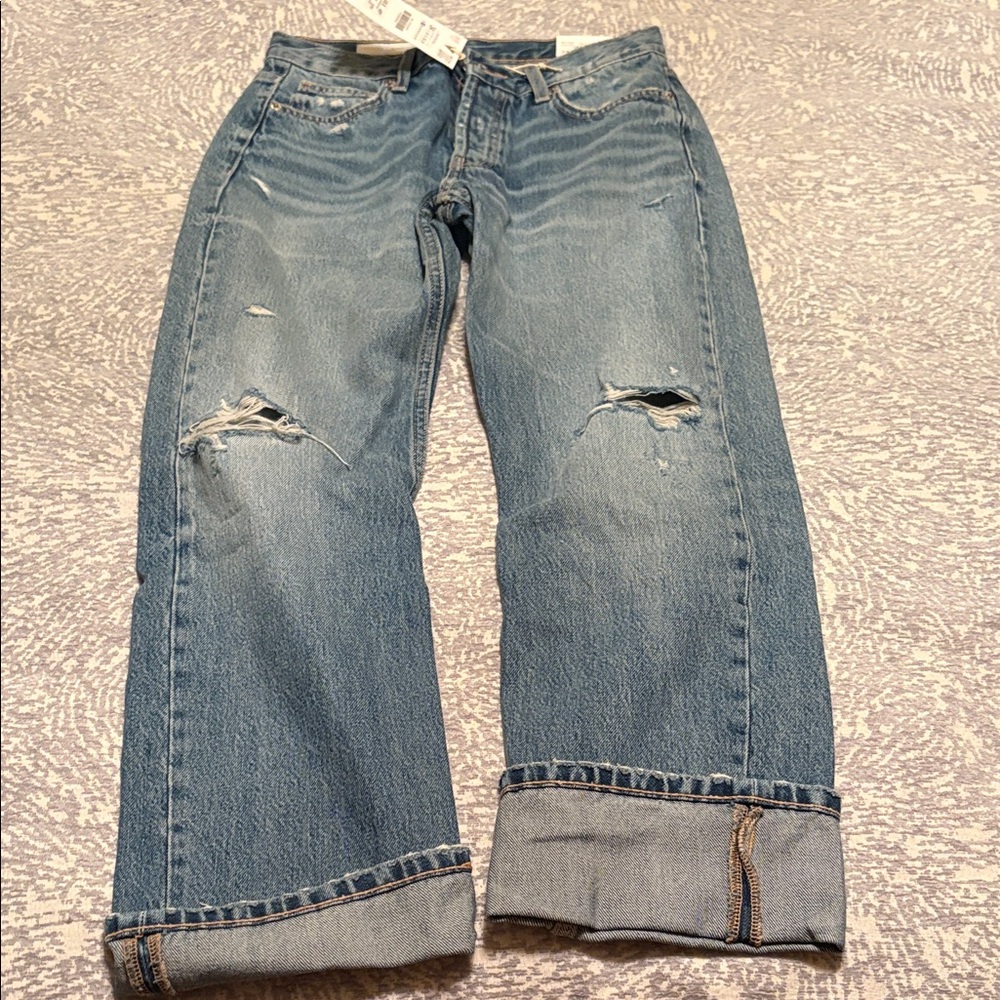 Zara Blue Distressed Women Jeans
